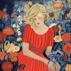 In Red, painting by Kajsa Li